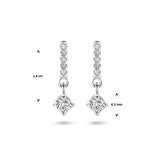 Oorhangers van Gerhodineerd Zilver met Zirkonia - Formaat 4.5x14mm