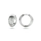Klapoorringen van Gerhodineerd Zilver met Banenmotief - Formaat 6x15mm