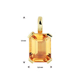 Geelgouden hanger met Citrien 1.75ct - 14Krt. Goud - formaat 6.6 x 13 mmGoud (Geelgoud)