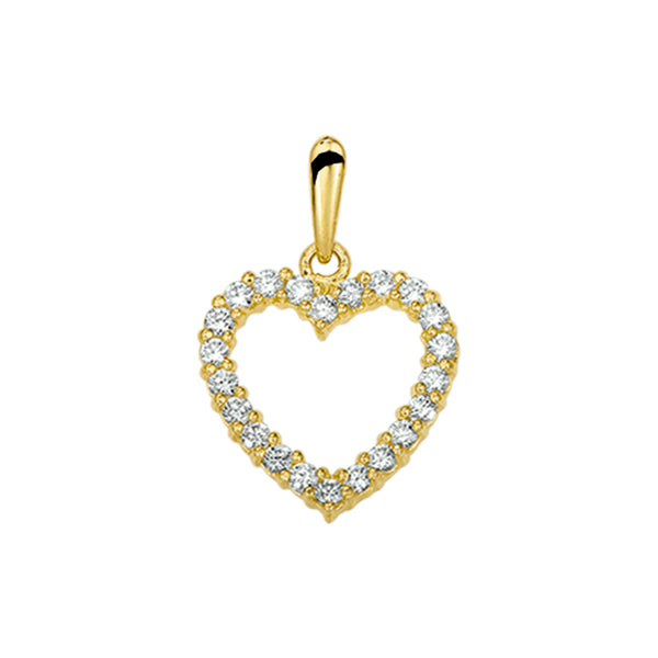 Hanger Hart Zirkonia Goud (Geelgoud)