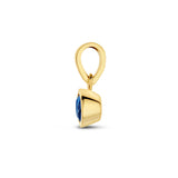 Hanger met Geboortesteen September | Saffier met 14 Karaat Geelgoud - Formaat 5 x 11mm