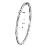 Damesarmband 4mm, Bangle van Gerhodineerd Zilver - Diameter 60mm