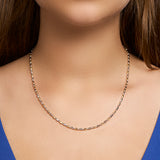 Bicolor collier lengte 45 cm - Staafjes 2,0 mm - 14krt. Goud - Geelgoud en Witgoud