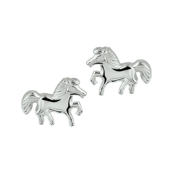 Oorknoppen Paard Zilver Wit