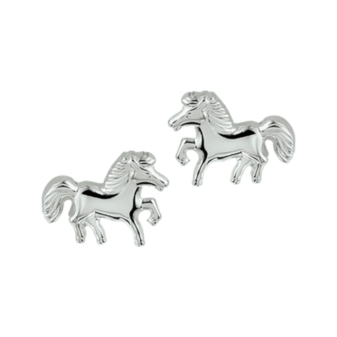 Oorknoppen Paard Zilver Wit