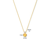 Geelgouden collier lengte 40 cm - Citrien 0.24ct en Diamant 0.015ct - 14Krt. Goud