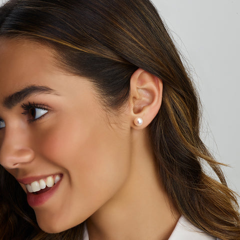 Oorknoppen met Parel 5.5mm en 14 Karaat Geelgoud