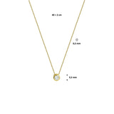 Geelgouden collier lengte 40cm+2 - Zirkonia 0,5 mm - 14Krt. Goud