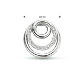 Ronde Hanger met Zirkonia van Gerhodineerd Zilver - Diameter 15.5mm