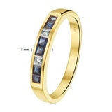 Ring Saffier 0.39ct En Diamant 0.02ct H Si Goud (Bicolor Goud Geel/Wit)
