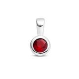 Hanger met Geboortesteen Januari | Granaat met Gerhodineerd Zilver - Formaat 5.5 x 11mm