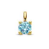 14 Karaat Geelgouden hanger met Blauw Topaas 0.55ct - Formaat 5 x 9.5 mm