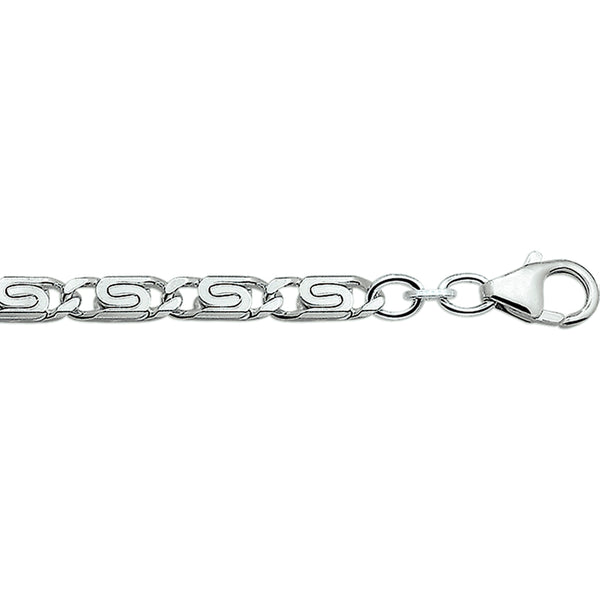 Zilveren collier lengte 60 cm - Grieks 4,5 mm - Zilver Wit
