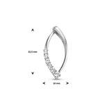 Gerhodineerd Zilveren Hanger met Zirkonia - Formaat 10x22.5mm