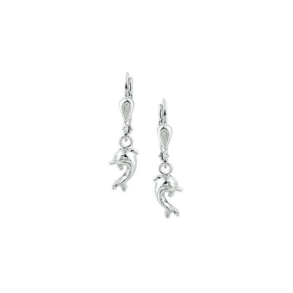 Kinderoorhangers Dolfijn Brisur Haak van 925 Zilver 5.5 x 12 mm