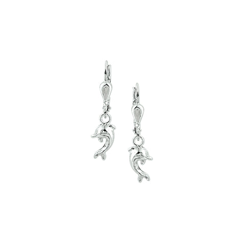 Kinderoorhangers Dolfijn Brisur Haak van 925 Zilver 5.5 x 12 mm