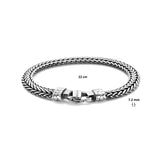 Herenarmband 7.2mm van Geoxideerd Zilver, Vossestaart Schakels - Lengte 20cm