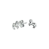 Gerhodineerd Zilveren kinderoorknoppen Paard - Formaat 7 x 8.5 mm