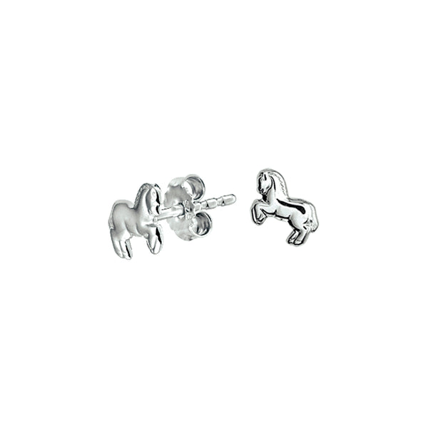 Gerhodineerd Zilveren kinderoorknoppen Paard - Formaat 7 x 8.5 mm