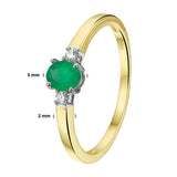 Ring Smaragd 0.38ct En Diamant 0.05ct H Si Goud (Bicolor Goud Geel/Wit)