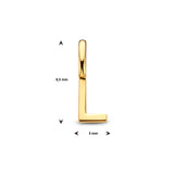 Letter L - Hanger van 14 Karaat Geelgoud - 3 x 9.5 mm