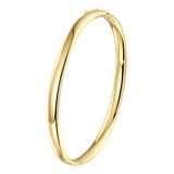 Damesarmband 5mm, Bangle van 14 Karaat Geelgoud, Ovale buis met scharnier - Diameter 60mm