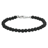 Armband van Onyx met Gerhodineerd Zilveren - Lengte 19cm