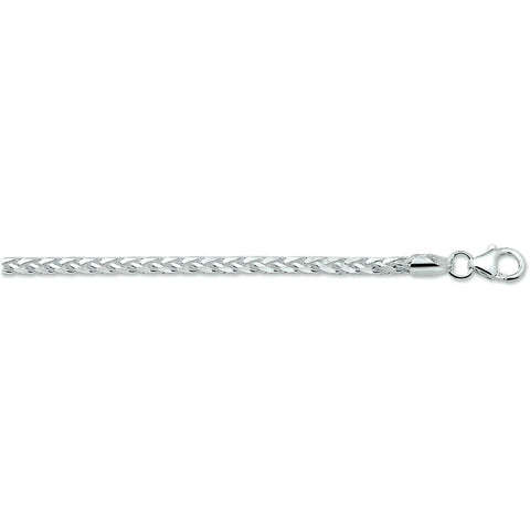 Damescollier van 925 Zilver, Vossenstaart schakel 3mm - Lengte 45cm