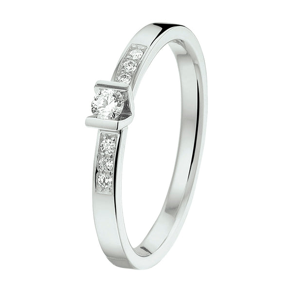 Ring Diamant 0.12ct  H Si Goud (Witgoud Met Palladium)