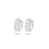 Klapoorringen met een Schakelmotief van Gerhodineerd Zilver - Formaat 3x10mm