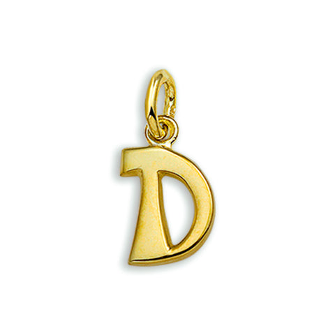 14 Karaat Geelgouden hanger - Letter D - 8 x 12.5 mm