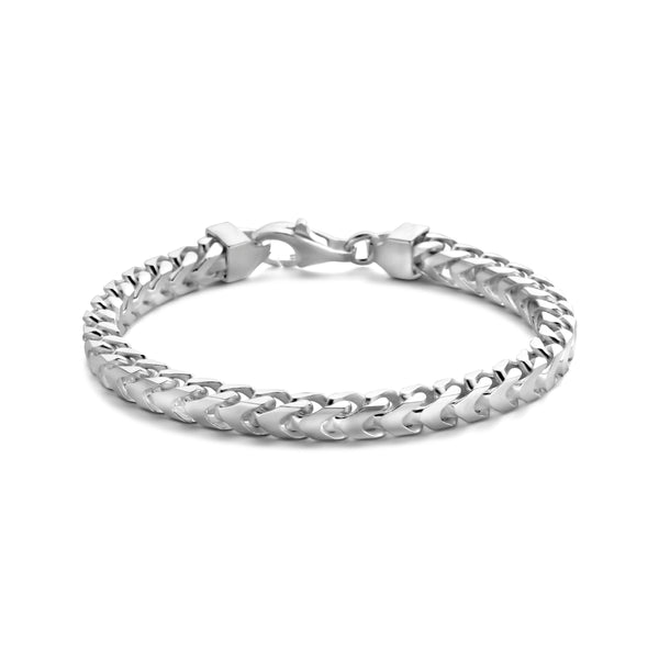 Herenarmband 5.6mm van 925 Zilver,  Geslepen Gourmet Schakel - Lengte 21cm