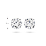 Ronde Oorknoppen van Gerhodineerd Zilver met Zirkonia - Diameter 10mm