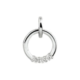 Ronde 14 Karaat Witgouden hanger met Diamant 0.09ct - Diameter 11.5 mm