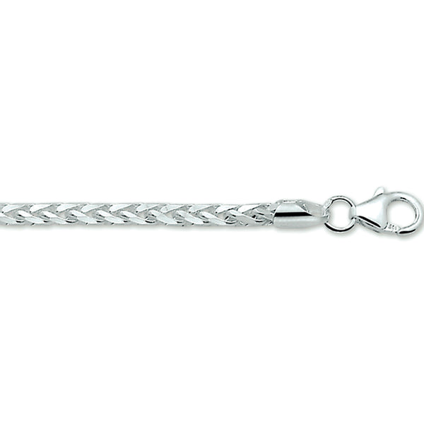 Damescollier van 925 Zilver, Vossenstaart schakel 3mm - Lengte 45cm