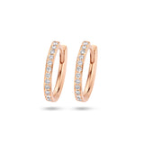 14 Karaat Roségouden Klapoorringen met Diamant 0.14ct (2x0.07ct)