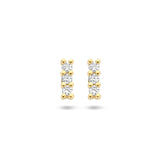 Oorknoppen met Diamant 0.05ct (2x 0.025ct) van 14 Karaat Geelgoud - Formaat 1.5x4.5mm