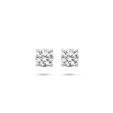 Oorknoppen van Gerhodineerd Zilver met Zirkonia 6x6mm