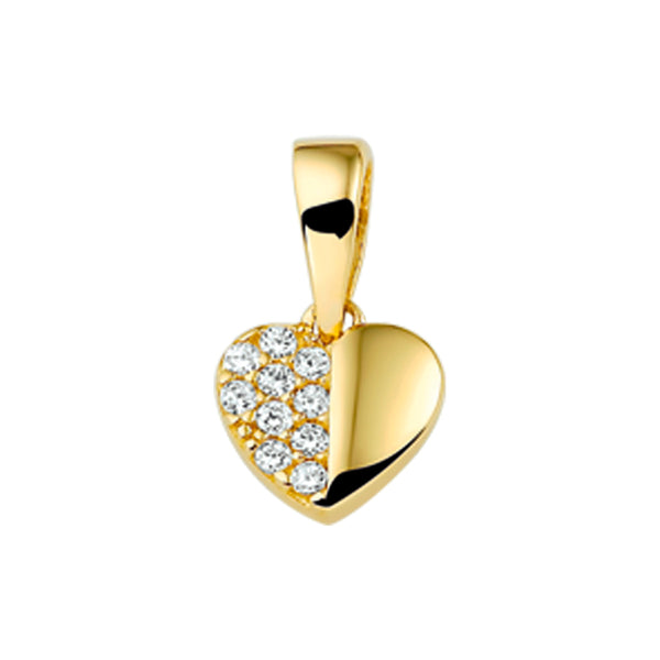 Hanger Hart Zirkonia Goud (Geelgoud)