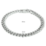 Damesarmband 6.6mm van Gerhodineerd Zilver, Gourmet Schakel - Lengte 19.5cm