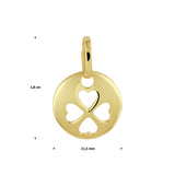Hanger Rond Met Klavertje Goud (Geelgoud)