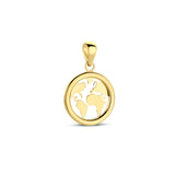 Ronde hanger 11 mm Wereldbol van 14 Karaat Geelgoud