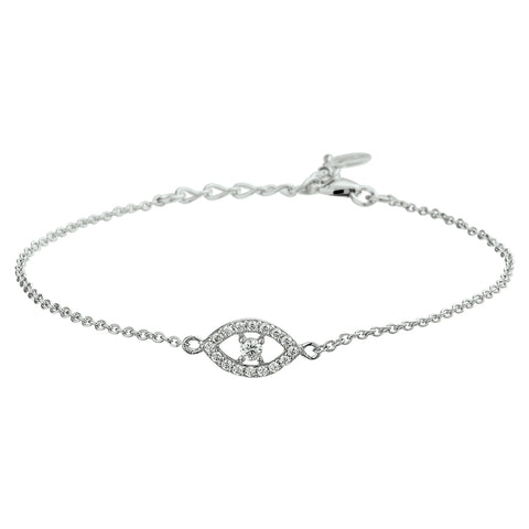 Armband Boze Oog Zirkonia 16 + 3 Cm Zilver Gerhodineerd