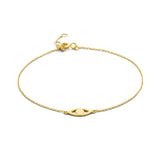 Damesarmband 0.8mm van 14 Karaat Geelgoud, Boze Oog Voorstelling - Lengte 16+2cm