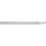 Zilveren collier lengte 50 cm - Gourmet 6 Zijdes Geslepen 8 mm - Zilver Wit