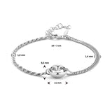 Damesarmband 1.8mm van Gerhodineerd Zilver, Fantasieschakel met Element - Lengte 16+3cm