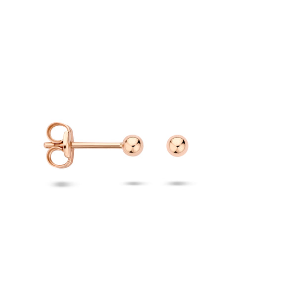 Oorknoppen Bol van 14 Karaat Roségoud - Diameter 2.5mm