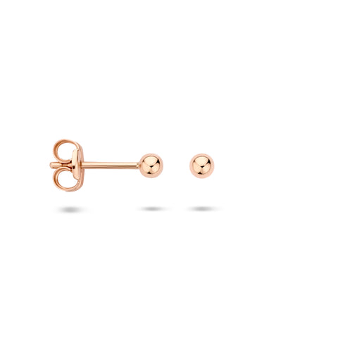 Oorknoppen Bol van 14 Karaat Roségoud - Diameter 2.5mm