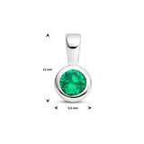 Hanger met Synthetische Geboortesteen Mei | Gerhodineerd Zilver - Formaat 5.5 x 11mm