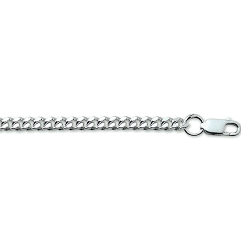 Zilveren collier, Gourmet schakel 6-zijdes geslepen 3.5mm - Lengte 60cm